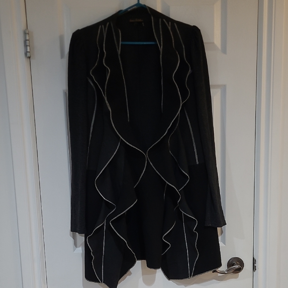 Jane & John Women' Size Medium Elegant Black Ruffled Women's Jacket
